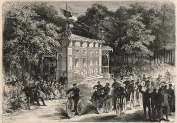 Carrera de velocípedos en el Pre Catelan.