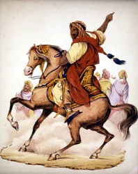 Abd El Kader (Abd El-Kader) (1807 - 1883), emir árabe de Argelia. Litografía del siglo XIX