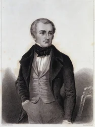 Adolphe Thiers (1797-1877) - grabado en "Histoire de la vie politique et privée de Louis Philippe"