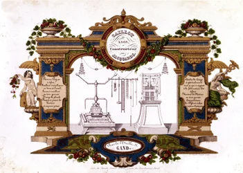 Publicidad de un constructor del telar Jacquard 