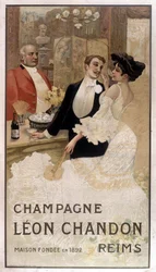 Cartel publicitario para el champán Léon Chandon, finales del siglo XIX
