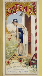Cartel publicitario para Ostende, finales del siglo XIX