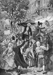 Aix en Provence (Aix-en-Provence), Bocas del Ródano (13) (1789): Honoré Gabriel (Honoré-Gabriel) Riqueti, Conde de Mirabeau (1749-1791) durante su elección como diputado a la Asamblea General por el Tercer Estado de Aix en Provence (Aix-en-Provence). Está 