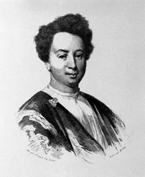 Alexandre Dumas a los treinta y cinco años, grabado del siglo XIX