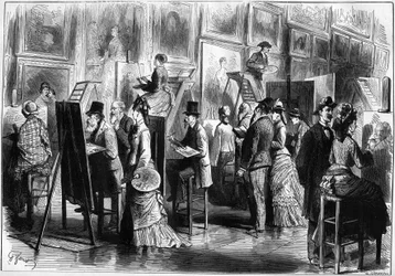 Pintores aficionados en el Museo del Louvre