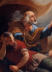 Un ángel libera a San Pedro de la cárcel, dibujo de F. Devigne (?)