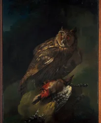 Un búho con su presa
