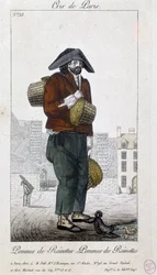 Vendedor de manzanas - en “Cris de Paris”, principios del siglo XIX