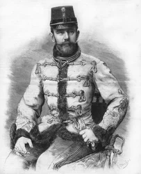 Archiduque Rodolfo de Habsburgo (1858-1889), Príncipe Heredero de Austria. Grabado de 1889