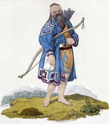 Arquero de una población rusa. Ilustración de 1803