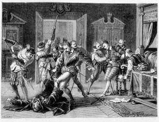 Asesinato de Enrique III (1551 - 1589) por Jacques Clément en 1589