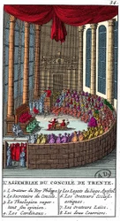 Asamblea del Concilio de Trento (1545-1563), grabado de 1706.