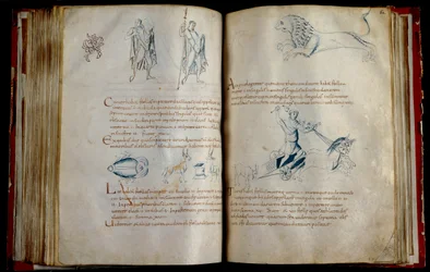 Manuscrito astronómico F 9176 escrito en Lobbes, con las constelaciones del hemisferio norte