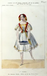 Bailarina austriaca Fanny Elssler (1810-1884) en el ballet “La gitana” 1839. Impresión del siglo XIX