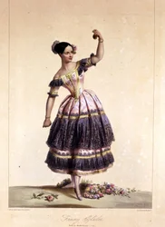 Bailarina austriaca Fanny Elssler (1810-1884) en el ballet “El diablo cojuelo” 02/06/1836. Impresión del siglo XIX