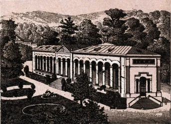 Baden Baden, Alemania: vista de la Columnata. En "El Mundo Ilustrado 168 vistas". Sin fecha (finales del siglo XIX).