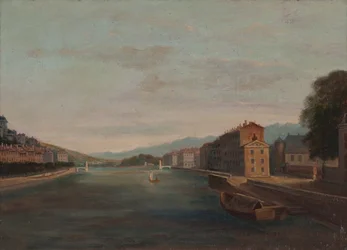 Orillas del Isère en Grenoble 1864 (Óleo sobre lienzo)