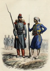 Batallón de la Legión Extranjera, formado y enviado a Argelia en 1831; Batallón de Tiradores Indígenas, formado y enviado a Argelia en 1841, en 