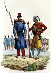 Batallón de la Legión Extranjera formado y enviado a Argelia en 1831; batallón de jinetes indígenas, formado y enviado a Argelia en 1841. En “Storia d