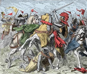 Batalla en el Elster: Rodolfo de Suabia herido de muerte