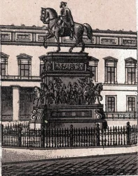 Berlín, Alemania: estatua de Federico II el Grande (Federico el Grande). en "El mundo ilustra 168 vistas" Sin fecha (finales del siglo XIX)