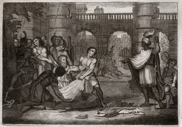 Biblia de Royaumont, Antiguo Testamento: Jeremías profeta. El santo profeta y el pozo. Ilustración de 1811.