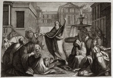 Biblia de Royaumont, Antiguo Testamento: Penitencia de los ninivitas. Los habitantes de Nínive hacen penitencia ante la predicación del profeta Jonás. Ilustración de 1811.
