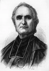 Obispo Félix Dupanloup (1802 - 1878), prelado francés, obispo de Orleans.