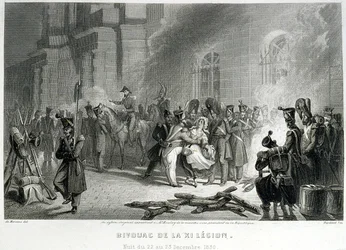 Bivouac de la XI Legión - noche del 22 al 23 de diciembre de 1830 - en “Fasttes de Gardes nationales de France”