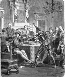 Blaise de Monluc (1502-1577), mariscal de Francia en la corte de Francisco I. Grabado del siglo XIX.
