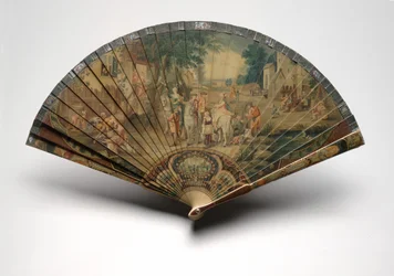 Abanico Brisé con una escena de caza, c.1880-1900