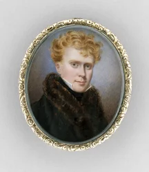 Broche con retrato de un hombre, c.1840
