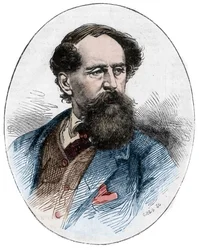 CHARLES DICKENS (1812-1870) - novelista inglés - Retrato del escritor británico Charles Dickens (1812-1870)