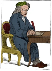 Carta para jugar de la República Francesa (1793) publicada en la Convención Nacional el 21/09/1792, después de la caída de los Reinos: el personaje del filósofo bajo los rasgos del escritor y filósofo francés François-Marie Arouet dit Voltaire