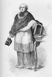 Cardenal Etienne-Charles de Loménie de Brienne - Etienne de Loménie de Brienne (1727-1794), prelado y político francés - grabado de "La historia de Francia contada a mis nietos" por François Guizot - 1872-1876