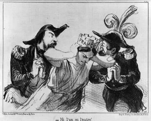 Caricatura sobre la campaña para las primeras elecciones presidenciales en diciembre de 1848.