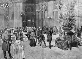 Sala del casino de Montecarlo, Mónaco. Grabado del siglo XIX