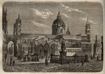 Catedral de Palermo - Duomo di Palermo - grabado en “Dictionnaire populaire illustrious” - 1864 - por Joseph Decembre y Edmond Allonier