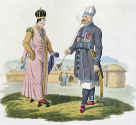 Hombre y mujer Cherkess (Cáucaso)