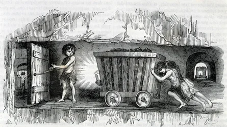 Niños trabajando en las minas de carbón de Inglaterra
