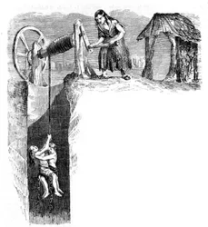Descenso de niños a una mina de carbón en Inglaterra, alrededor de 1840.