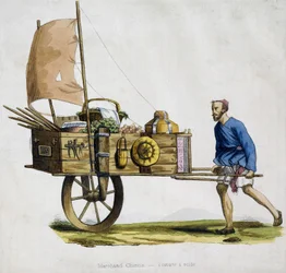 Comerciante chino y su carro de vela