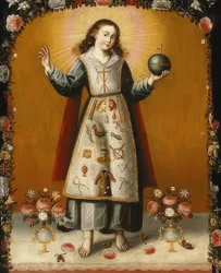 Niño Jesús con los símbolos de la Pasión