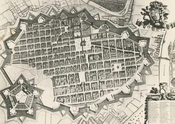 Mapa de la ciudad de Turín con su ciudadela