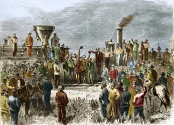 Finalización del Primer Ferrocarril Transcontinental el 10 de mayo