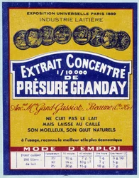 Etiqueta de extracto concentrado de Presure Granday, finales del siglo XIX