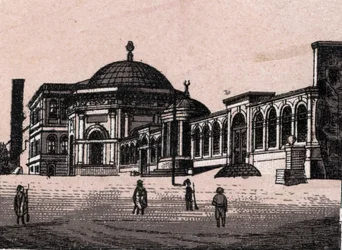 Constantinopla, Turquía: vista de la Columna Quemada. en "El mundo ilustra 168 vistas" Sin fecha (finales del siglo XIX)