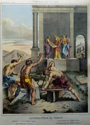 Construcción del Templo de Salomón - en “Historia Sagrada”, ed. Hachette