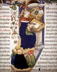 Monje copista. Manuscrito del siglo XV