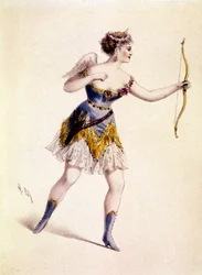 Cora Pearl (1842-1886), cortesana inglesa, en el papel de Cupido en la ópera "Orfeo en el infierno"